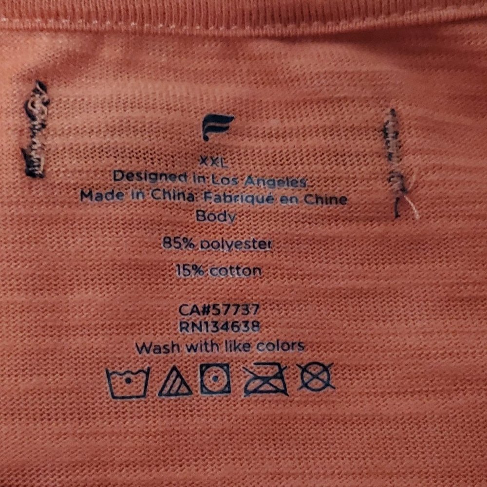 Fabletics The Front Row Training Tee, Orange, Xxl - image 2